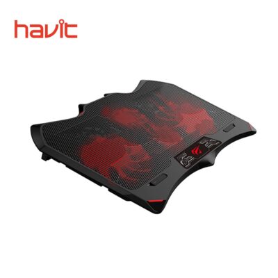 Cooling Pad Havit HV-F2081 Gaming | 4 Ventilador | Luz Led Roja | Negro