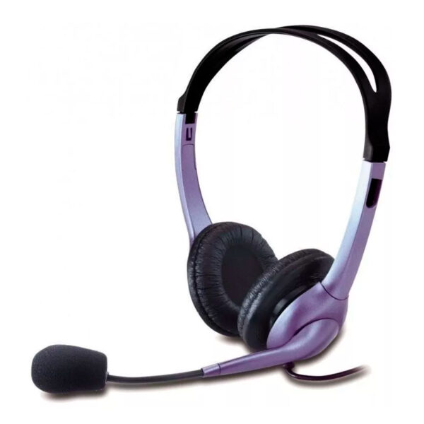 Headphone Genius Hs-04s Con Microfono/ 2 Plug 3.5mm / Cancelacion De Ruido / Azul Con Negro