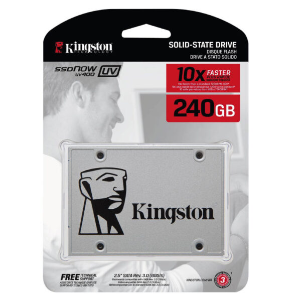 SSD Kingston 240GB A400 SATA III 2.5in Pc O Notebook / Lectura 500Mb/s – Escritura 450Mb/s