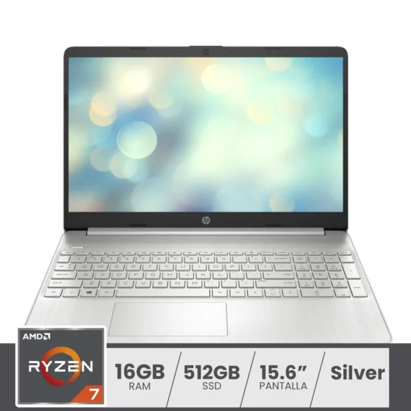 Hp 15-EF2525LA Amd Ryzen 7-5700U | 16GB Ram | 512GB SSD | Pantalla 15.6″ HD | FreeDos | Silver