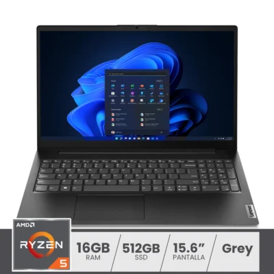 Lenovo V15 G4 AMN AMD Ryzen 5 7520U | 16GB Ram | 512GB SSD | PANTALLA 15.6″ FHD | FreeDos | ARTIC GREY | Certificado Militar